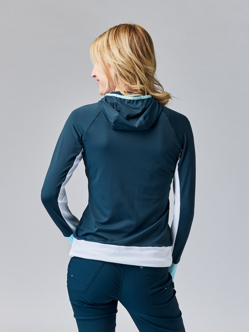 Martini Sportswear - HILLCLIMB Midlayer Jacket W - Strati intermedi in mosstone-white-greenery - vista laterale modello - Donna