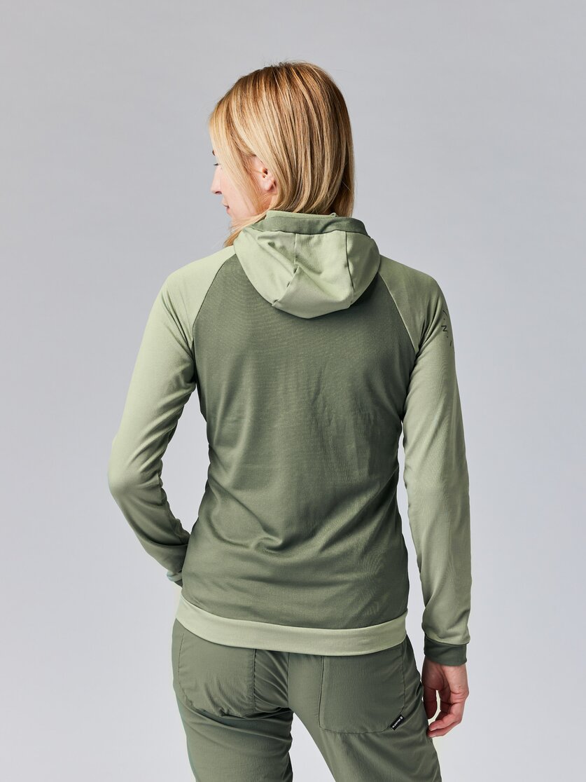 Martini Sportswear - HIGHVENTURE Midlayer Jacket W - Pile in mosstone-tendril - vista laterale modello - Donna