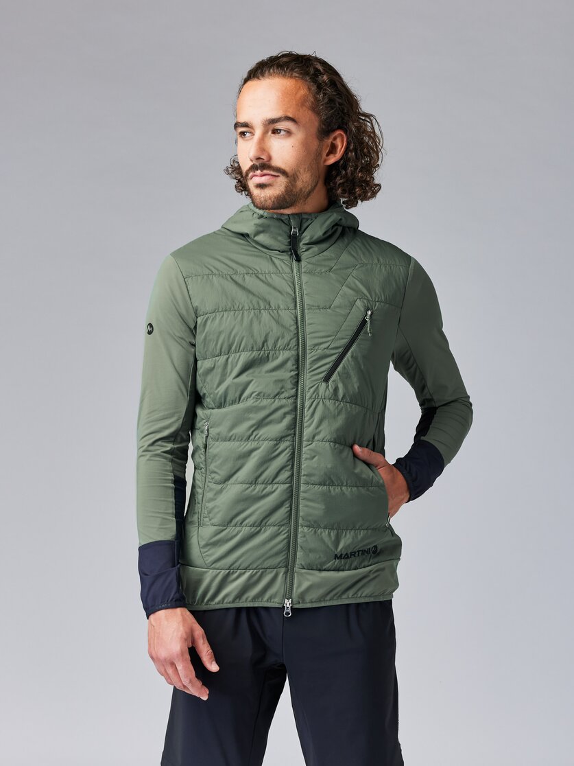Martini Sportswear - NEVERREST Hybrid Jacket G-Loft® M - Hybrid jackets in mosstone-black - front view model - Men