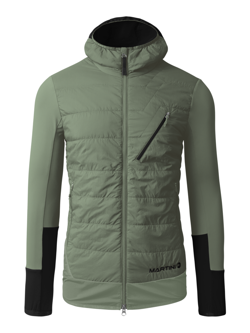Martini Sportswear - NEVERREST Hybrid Jacket G-Loft® M - Hybrid jackets in mosstone-black - front view - Men
