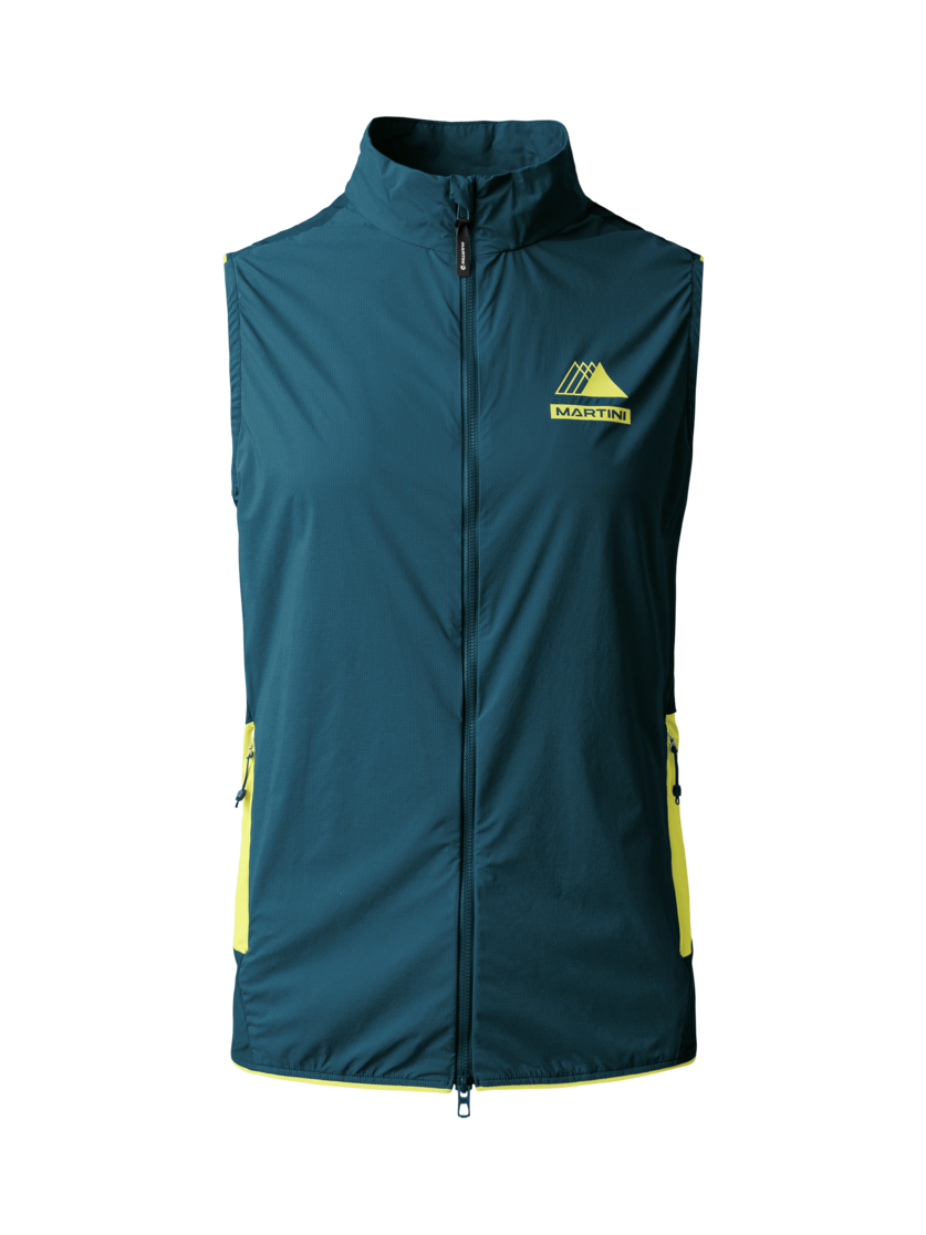 Martini Sportswear - PACEMAKER Hybrid Vest M - Outdoor vests in poseidon-greenery - front view - Men