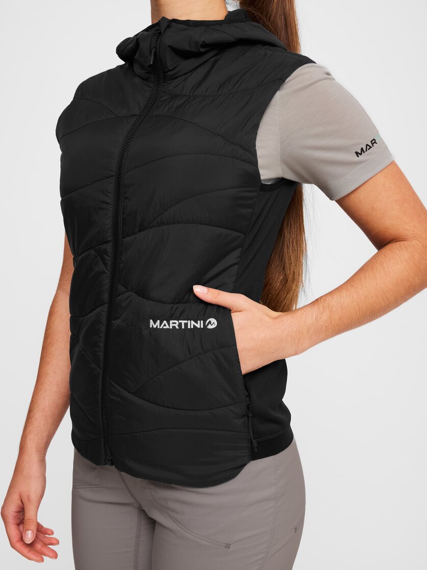 Martini Sportswear - Alpmate IN Hybrid Hooded Vest W - Westen in black - Detail 3 - Damen