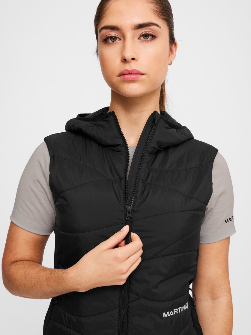 Martini Sportswear - Alpmate IN Hybrid Hooded Vest W - Westen in black - Detail 4 - Damen