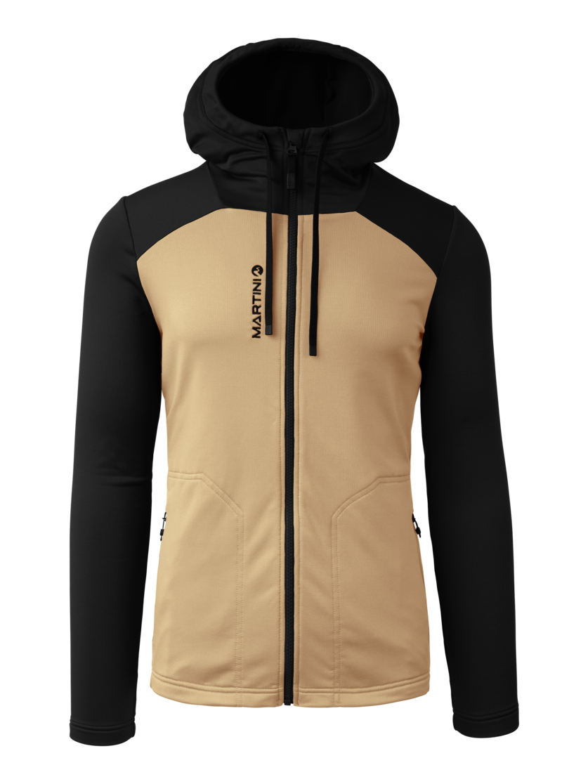 Martini Sportswear - Alpmate ML Hooded Jacket M  - Midlayers in sandstone-black - front view - Men