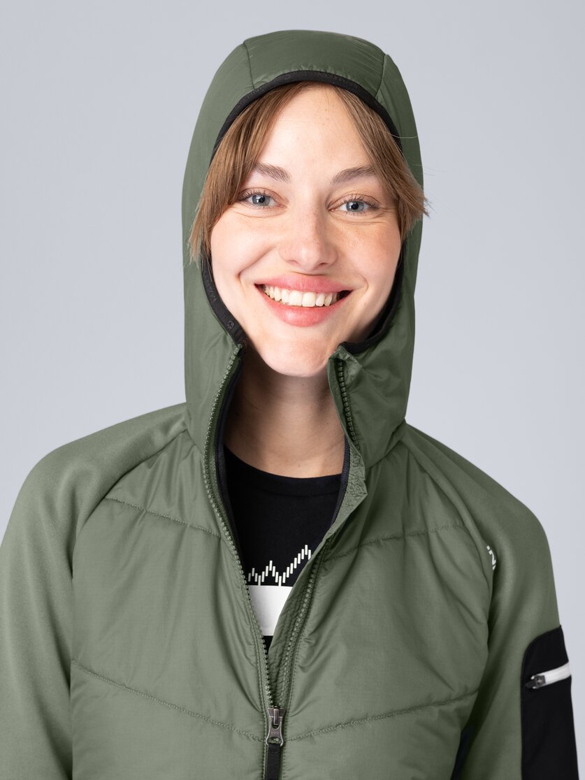 Martini Sportswear - Horizon Hybrid Jacket G-LOFT® W - Hybrid jackets in mosstone-black - Detail 8 - Women