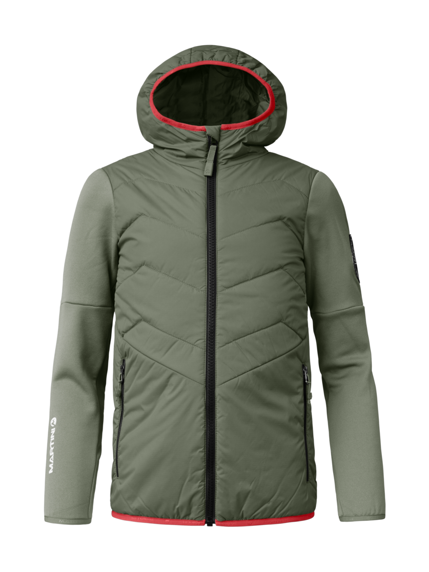 Martini Sportswear - Wildone Hybrid Jacket G-LOFT® Kids - Hybrid jackets in mosstone - front view - Kids