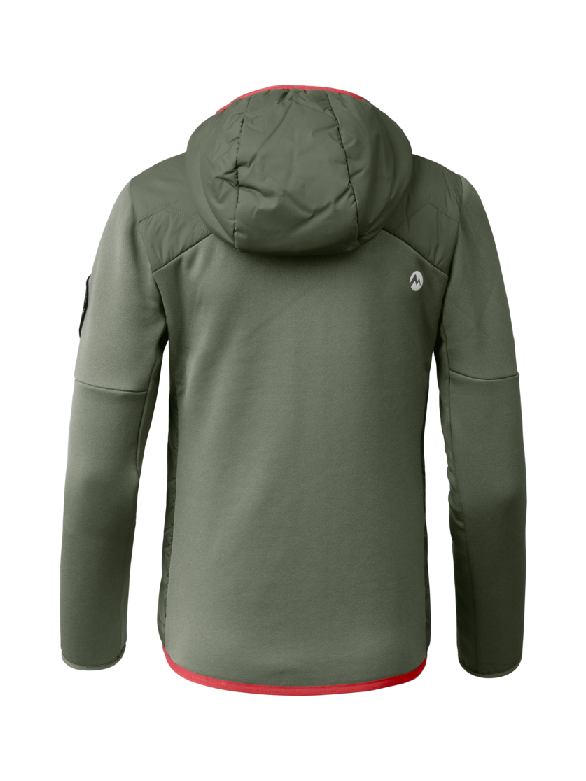 Martini Sportswear - Wildone Hybrid Jacket G-LOFT® Kids - Hybrid jackets in mosstone - rear view - Kids