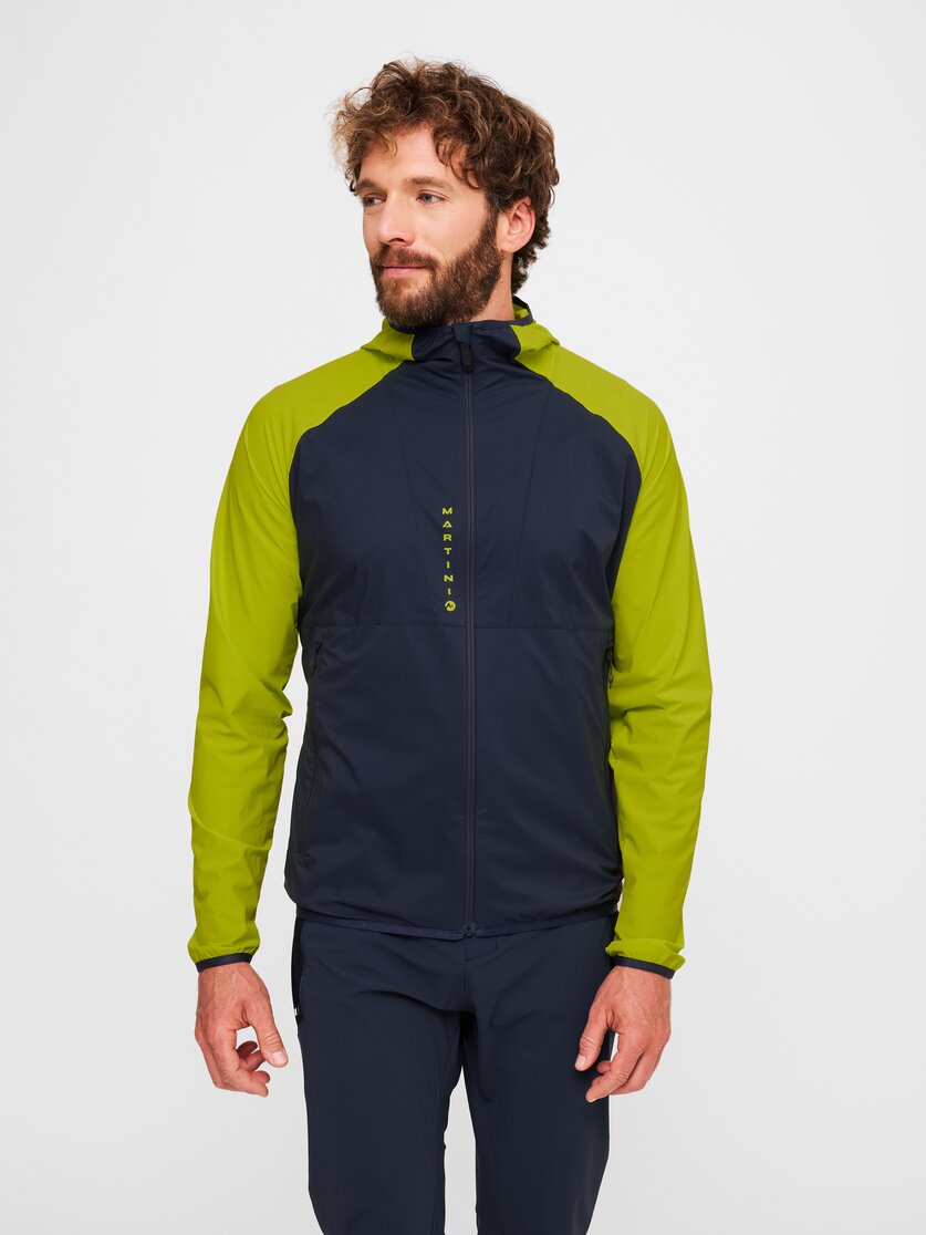 Martini Sportswear - Hillclimb WB Hybrid Hooded Jacket M - Hybridjacken in true navy-limeskin - Vorderansicht Model - Herren