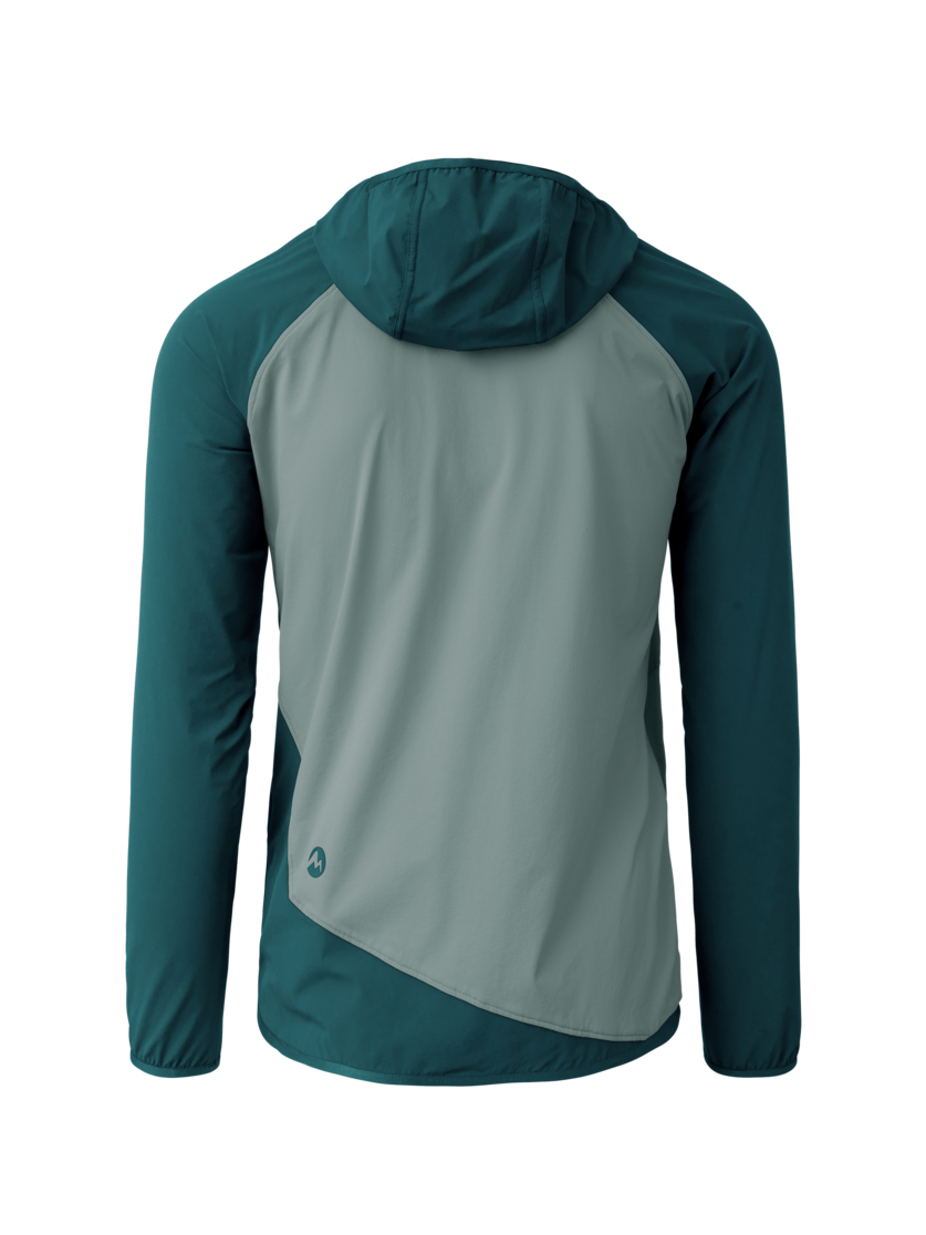 Martini Sportswear - Hillclimb ML Hooded Jacket M - Midlayers in seaport-misty blue - rear view - Men