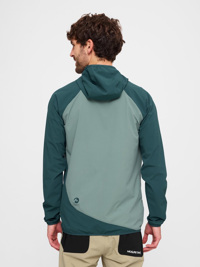 Martini Sportswear - Hillclimb ML Hooded Jacket M - Midlayers in true navy-limeskin - rear view model - Men
