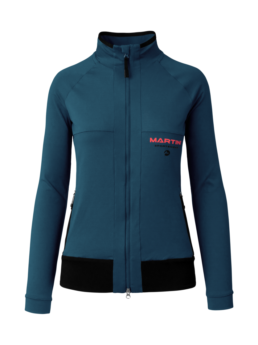 Martini Sportswear - Via Midlayer Jacket W - Strati intermedi in poseidon-black - vista frontale - Donna