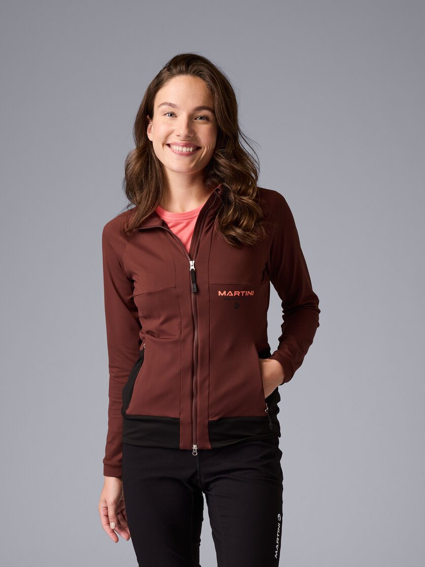 Martini Sportswear - Via Midlayer Jacket W - Strati intermedi in black-white - vista frontale modello - Donna