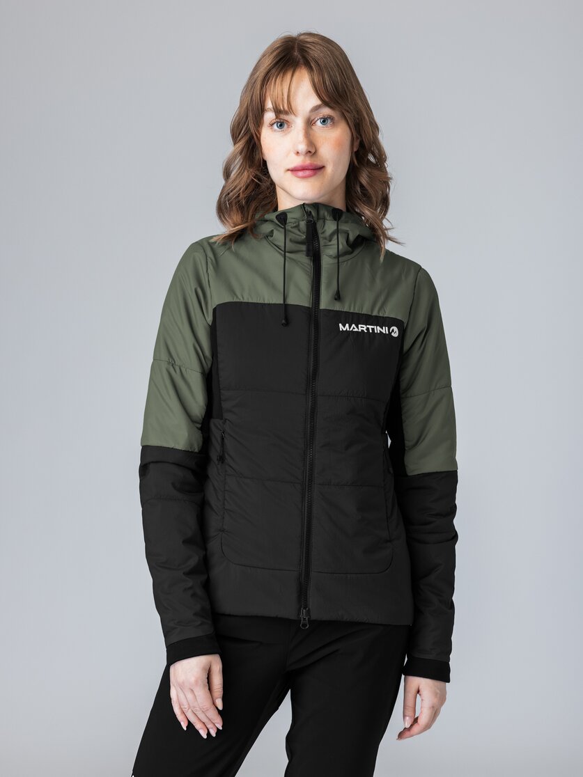 Martini Sportswear - Yalca Padded Jacket Primaloft® W - Giacche Primaloft e Gloft in black-mosstone - vista frontale modello - Donna