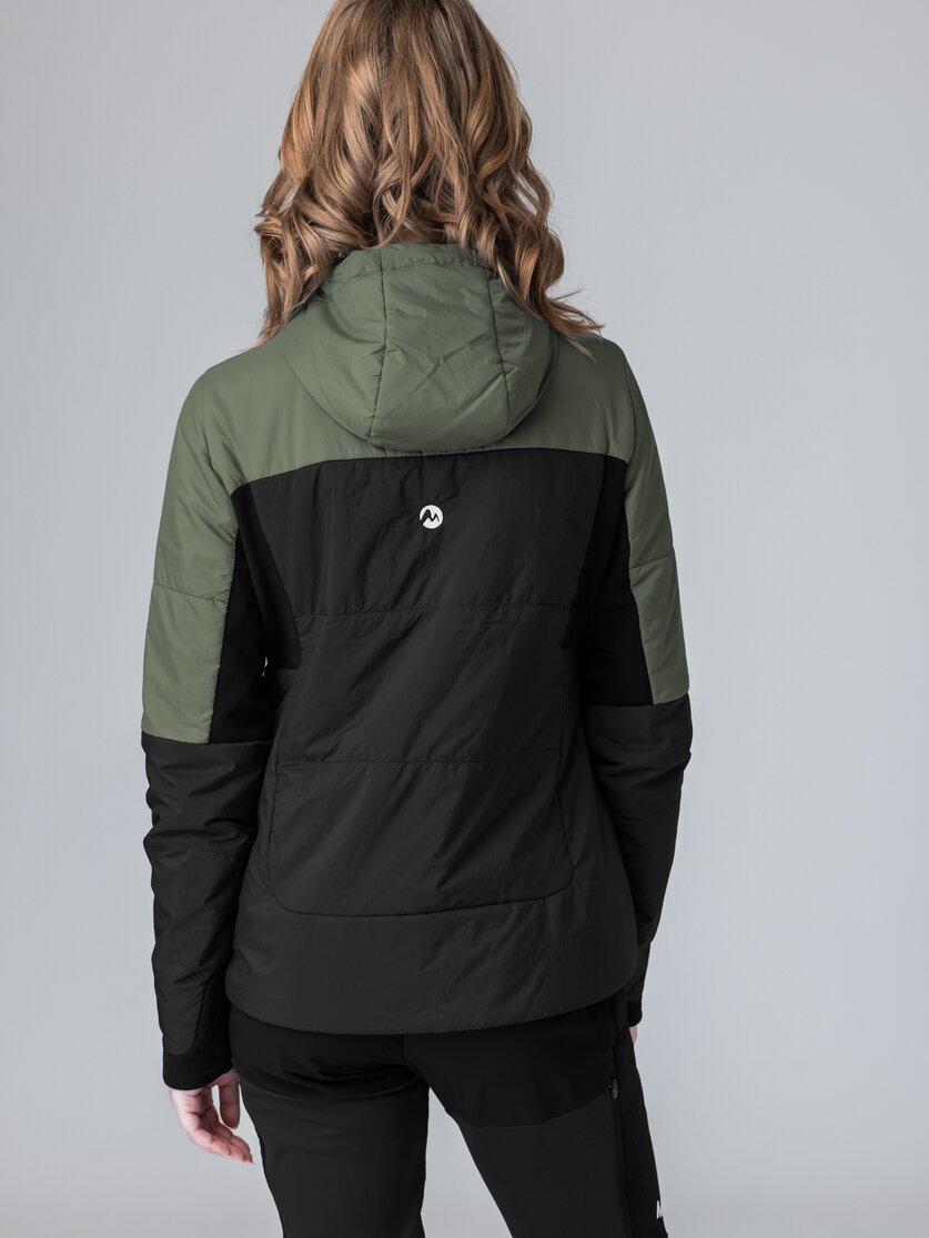 Martini Sportswear - Yalca Padded Jacket Primaloft® W - Giacche Primaloft e Gloft in black-mosstone - vista laterale modello - Donna