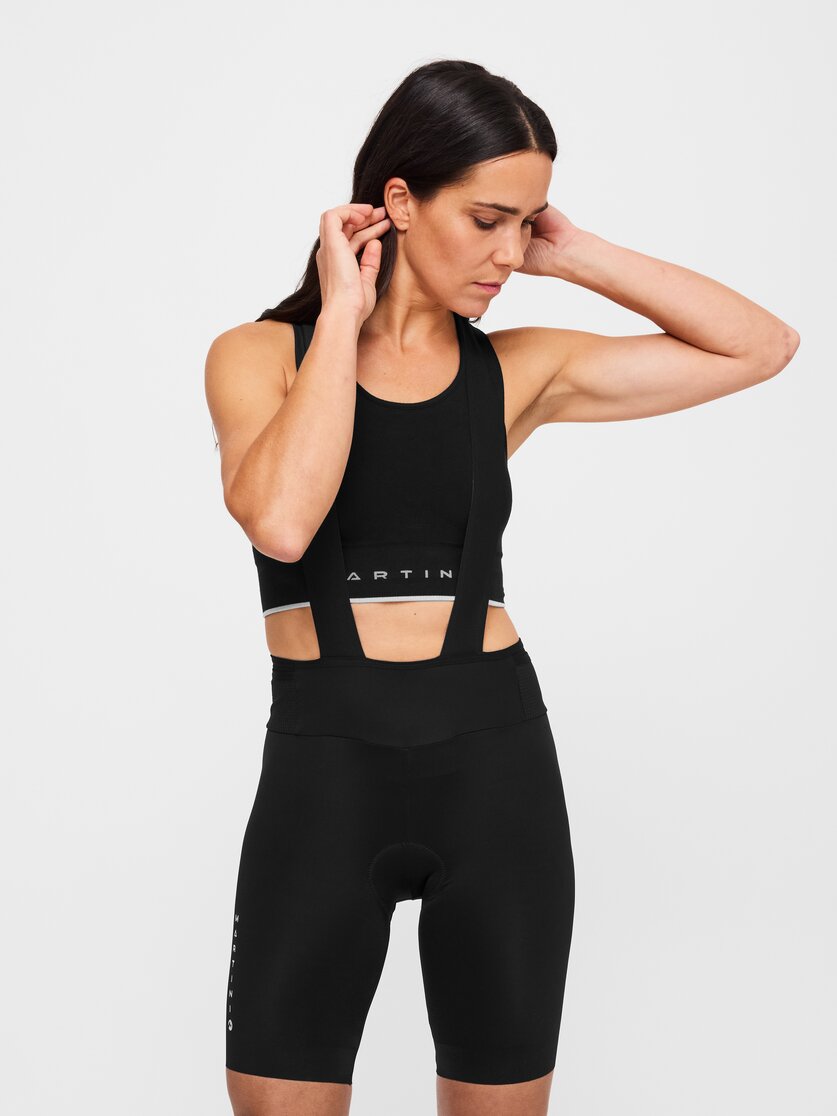 Martini Sportswear - Velox BIB W  - Shorts in black-white - vista frontale modello - Donna