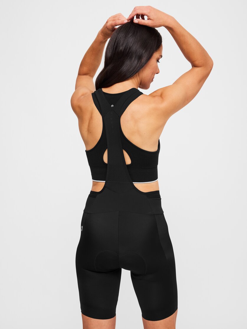 Martini Sportswear - Velox BIB W  - Shorts in black-white - vista laterale modello - Donna
