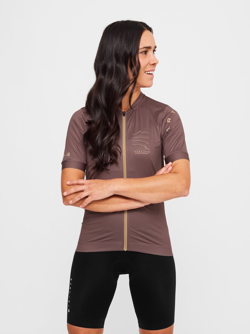Martini Sportswear - Velox Road Bike Tricot W - T-Shirts in off white-granite - Vorderansicht Model - Damen