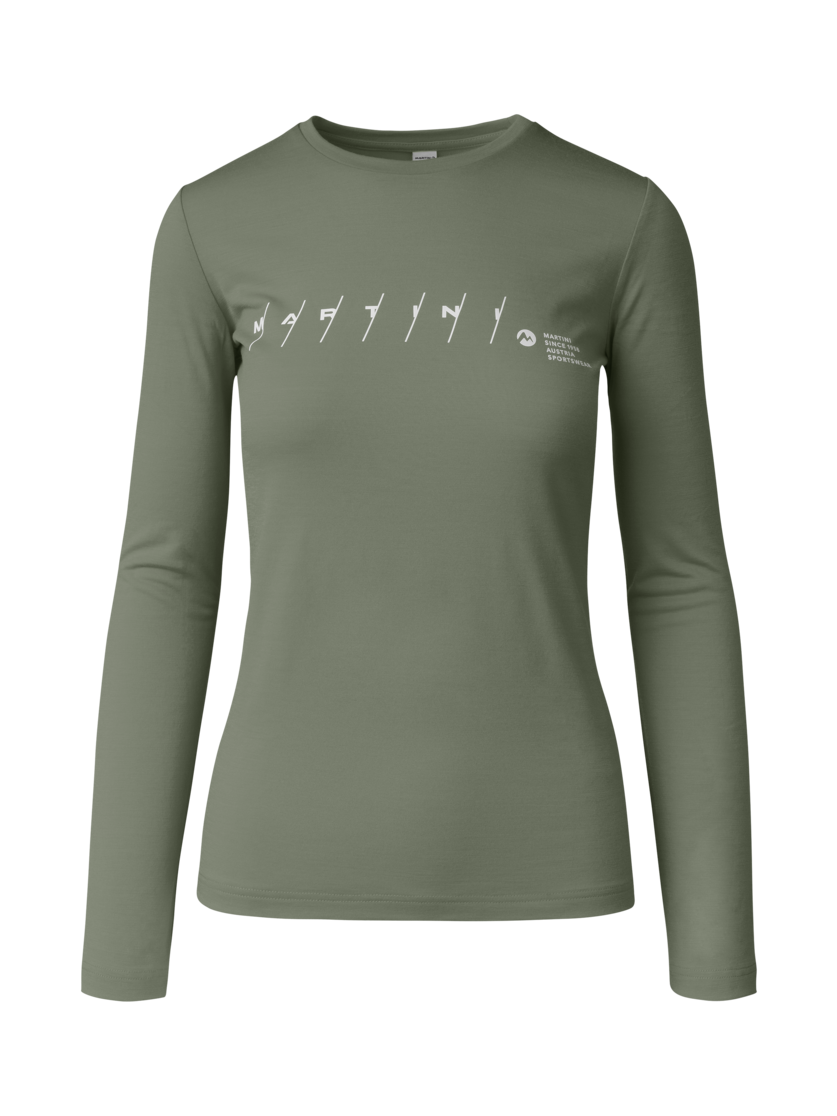 Martini Sportswear - Argon Shirt W - Maglie a maniche lunghe in mosstone - vista frontale - Donna