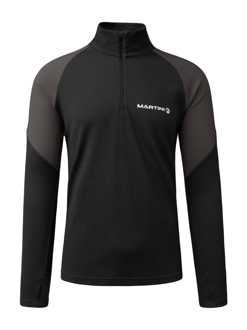 Martini Sportswear - Horizon Halfzip Shirt M - Maglie a maniche lunghe in black-granite - vista frontale - Uomo