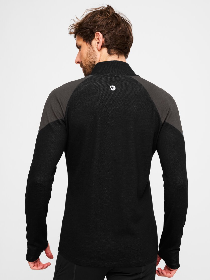 Martini Sportswear - Horizon Halfzip Shirt M - Maglie a maniche lunghe in black-granite - vista laterale modello - Uomo