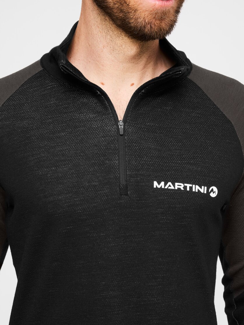 Martini Sportswear - Horizon Halfzip Shirt M - Maglie a maniche lunghe in black-granite - Dettaglio 2 - Uomo