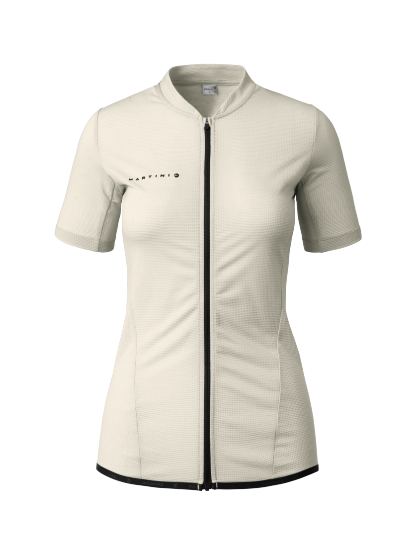 Martini Sportswear - Flowtrail Zip Shirt W - T-Shirts in off white-black - front view - Women