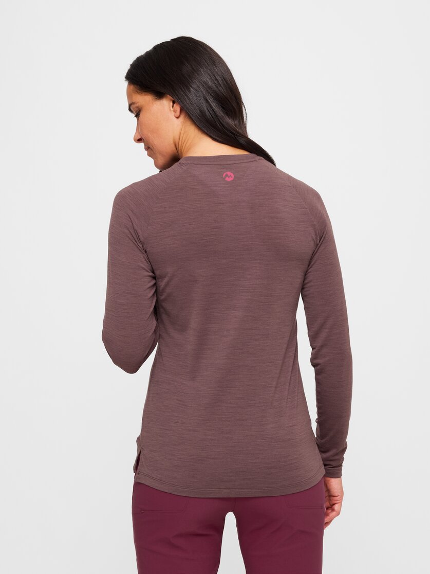 Martini Sportswear - Highventure LS Shirt W - Longsleeves in black-ibiza blue - rear view model - Women