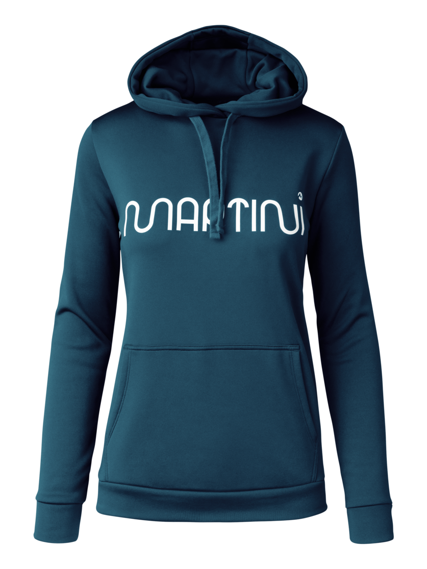 Martini Sportswear - Recharge Hoodie W - Felpe in poseidon - vista frontale - Donna