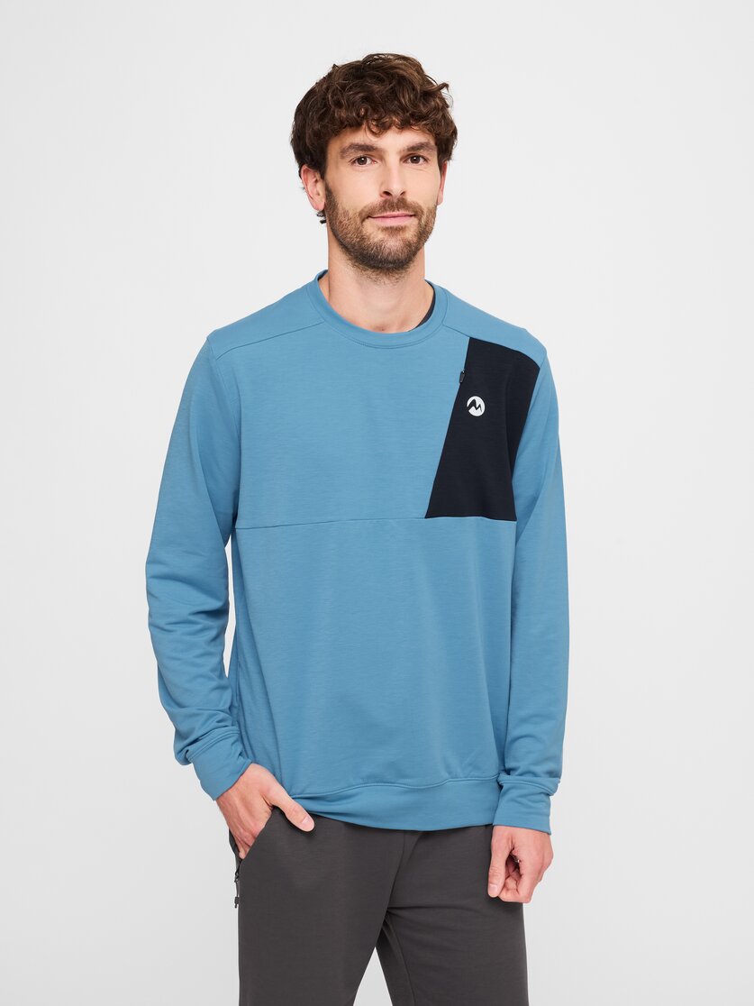 Martini Sportswear - Alpmate Roots ML Crew Neck M - Hoodies in black-granite - front view model - Men