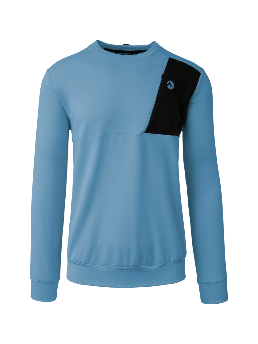 Martini Sportswear - Alpmate Roots ML Crew Neck M - Hoodies in noon blue-black - front view - Men