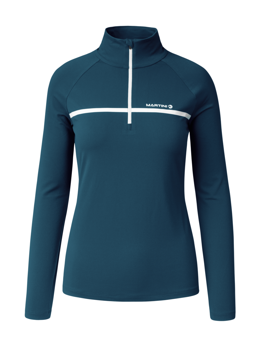 Martini Sportswear - Desire Halfzip Shirt W - Maglie a maniche lunghe in poseidon - vista frontale - Donna