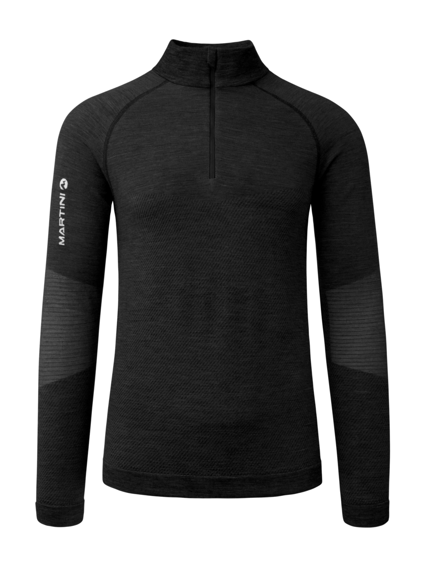 Martini Sportswear - Argon Halfzip Shirt M - Langarmshirts in black - Vorderansicht - Herren
