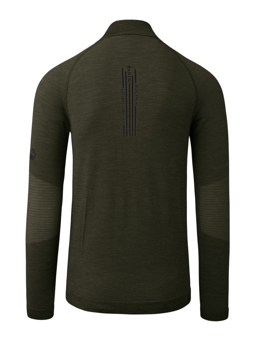 Martini Sportswear - Argon Halfzip Shirt M - Longsleeves in olive-lava - rear view - Men